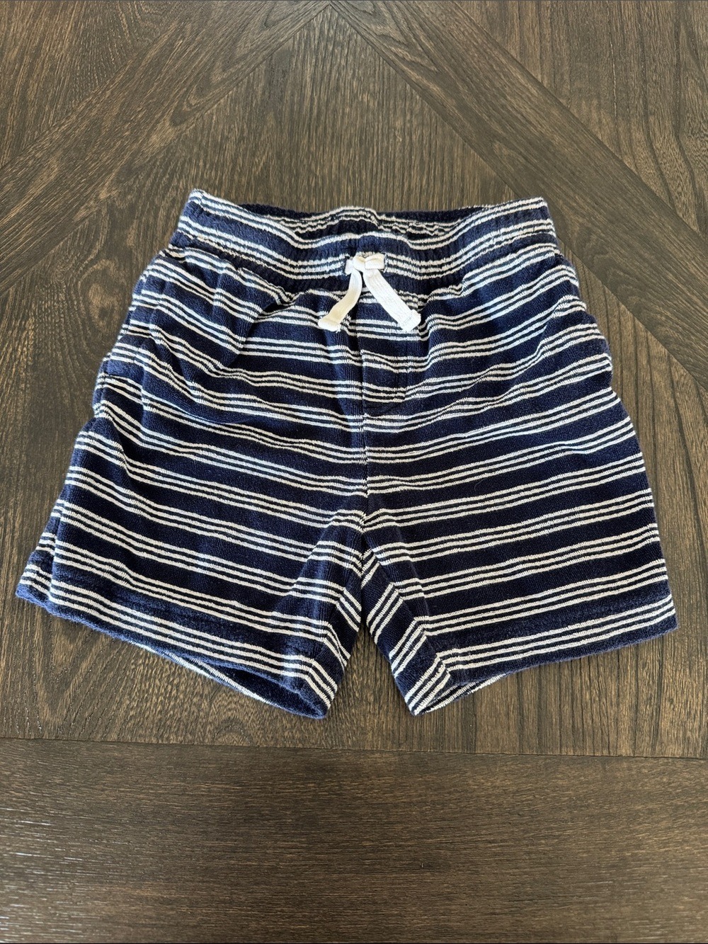 Janie and Jack Navy and White Striped Knit Shorts